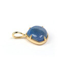 wholesale S925 Gold-Plated Silver, Mysterious Tone Fan-Shaped Lapis Lazuli Labradorite Vintage Pendant-0-2