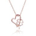 wholesale 18K white gold heart-shaped plain gold pendant, 14K rose gold chain, 9K yellow gold plain gold necklace gift-0-4