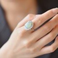 wholesale 925 Sterling Silver Ring with Certified Natural Hetian Jade, Small and Unique Design, Palace Style Adjustable Women's Index Finger Ring-0-2
