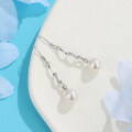 wholesale S925 Sterling Silver Cold Style Imitation Pearl Earrings, Korean Version, Minimalist Design Sense Earrings for Women with Shell Pearl Feel-0-3