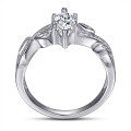 wholesale S925 silver micro-paved marquise 1ct wedding ring ring in light luxury style available for wholesale-0-2