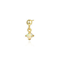 wholesale S925 Sterling Silver Earrings With Star, Moon, Opal, And Ear Hoop Design For Women-E3491-Golden color pair 925 silver