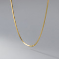 wholesale S925 Sterling Silver Four-Sided Snake Chain Necklace Minimalist Niche Women's Bare Chain Necklace Y00112-0-3