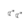wholesale S925 Silver Summer Korean Style Smooth Arc Threaded Stud Earrings Minimalist Personality Ear Accessories for Women M04067-0-4