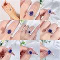wholesale S925 Sterling Silver High Carbon Diamond Ring Women Tanzanite 8A Zircon Square Ice Flower Cut Color Gemstone Ring Live Streaming Best-Seller Wholesale-0-2