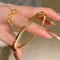 wholesale 925 Sterling Silver Minimalist Universe Planet Star Rotating Bracelet, Niche Design with High-End Luxury Feel for Women-White Gold M size (can be worn within wrist circumference of 18.5CM)