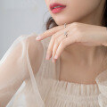 wholesale S925 Silver Zodiac Sign Open Ring for Women, Korean Style Minimalist Diamond-Accented Single Ring J5582-0-2