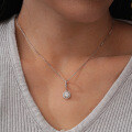 S925 Silver Pendant with 1-Carat Moissanite Necklace for Women-0-1