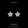 S925 Sterling Silver Small Asymmetric Star Bow Earrings-0-4