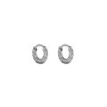 wholesale S925 Sterling Silver EB133 Korean Version Ins Minimalist Niche Design Versatile Geometric Circle Texture Earrings for Women-0-4