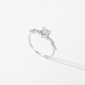 wholesale S925 Sterling Silver Moissanite Sweetheart Ring for Women, Small and Fashionable Korean Style, Adorable and Versatile Heart-shaped Band-0-1