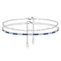 wholesale S925 Sterling Silver Cloud-Pull Anklet, Adjustable Stackable Foot Jewelry, Fashionable and Versatile, Wholesale from Manufacturer-Platinum 925 Silver