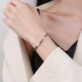 wholesale S925 Sterling Silver Minimalist Ins Style Small Square Link Geometric Korean Japanese Trendy Small Brand Bracelet-0-3