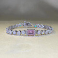 wholesale Sterling Silver 6*8mm Icy Cut Pink Diamond Bracelet, Simple, Stylish, and Trendy, Hot Seller in Europe and America for by Zhuozhifan-0-0