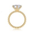 wholesale 925 silver minimalist gold-toned ins-style four-prong ring for women, non-fading, best-selling cross-border new product with moissanite-0-4