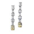 wholesale S925 Silver New Zhuzhifan Jewelry Fashion European and American Style 8*10mm High Carbon Diamond Yellow Diamond Trapezoid Cut Earrings for Women-0-4