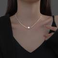 wholesale 925 Sterling Silver Nalan Geometric Crushed Silver Square Light Luxury Versatile Irregular Cut Collar Chain D9621-0-1