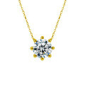 S925 Sterling Silver Moissanite Eight-Claw Necklace, Women's Korean Minimalist Pendant Collarbone Chain-0-5