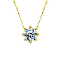 S925 Sterling Silver Moissanite Eight-Claw Necklace, Women's Korean Minimalist Pendant Collarbone Chain-Octopus necklace (gold)  1 carat moissanite