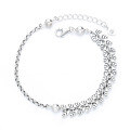 wholesale S925 Sterling Silver Trendy and Versatile Small Fresh Design Sense Spliced Small Bead Wheat Shape Bracelet-0-4
