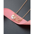 wholesale S925 Sterling Silver Diamond-Encrusted 520 Freshwater Pearl Necklace for Women, Korean Style Elegant and Chic Collarbone Chain, Valentine's Day Gift-0-3