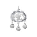 wholesale 999 Pure Silver Baby Longevity Locket Zodiac Dragon Snake Pendant, Infant Full Moon First Birthday Silver Locket-0-4