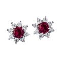 wholesale S925 Sterling Silver New Style Fashionable and Elegant Earrings 050ct Pigeon Blood Red Stud Earrings-0-4