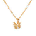 wholesale 10K Gold Japanese Elegant and Noble Crown Moissanite Necklace for Women, Hepburn Style-0-4