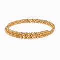 wholesale Metal: 925 Silver Plated 24K Gold Disco Triple-Loop Memory Elastic Women's Gift New Style Solid Bangle Bracelet for Women, High-End Feel-0-4
