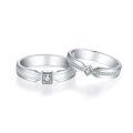 wholesale S925 Sterling Silver Auditorium Flower Path Couple's Ring Set, Wedding Bands, Textured Frosted Finish, Engravable-0-0
