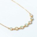 wholesale S925 Gold-Plated Silver New Japanese Light Luxury Synthetic Opal Women's Minimalist Small Circle Geometric Necklace Wholesale-0-2