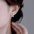 wholesale S925 Sterling Silver Bow Zircon Earrings for Women, Minimalist Style, Fresh and Sweet, Popular Elegant Ear Clips and Hoops Wholesale-0-1