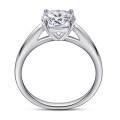 wholesale S925 Sterling Silver Classic Single Stone Four-Prong 2-Carat Zirconia Engagement Ring for Women-0-2