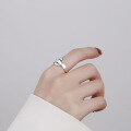 wholesale S925 Sterling Silver Creative Minimalist Smooth LOVE Letter Circle Interlocking Buckle Trendy Style Open Ring-0-2