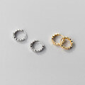 wholesale S925 Sterling Silver Minimalist Faceted Polished Ear Clasps Korean Commuter Style Elegant Earrings M00627-0-3
