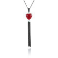 wholesale S925 Silver Designer Natural Gemstone Heart Tassel Pendant, High-End Style Colored Gemstone Necklace Pendant-0-6
