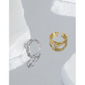 wholesale S925 Sterling Silver JT503 Korean-style INS Fashion Stackable Free-form Irregular Hollow Minimalist Adjustable Open Ring for Women-0-1