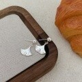 wholesale S925 Sterling Silver Korean Version Minimalist Ginkgo Leaf Ear Studs Women Small Pearl Earrings Trendy-0-4