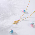 wholesale Metal: 925 Sterling Silver Gold Plated European and American style Ins style pendant Christmas tree necklace for women cross-chain necklace newaccessory-0-2