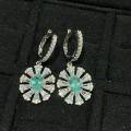 18K Gold Cultured Paraiba Sunflower Daisy Earrings Set-0-0
