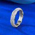wholesale S925 Silver Italian Brushed Gold Wrapped Ring with Layered Woven Texture and Elegant Style-0-2
