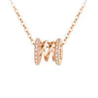 Sterling Silver S925 New Simple Necklace Women's Luxury Small Heart Pendant Tube Fashion Pendant Chain.-Rose gold  925 silver