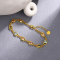 wholesale S925 Silver Colored Gemstone Bracelet for Women, French Light LuxuryDesign Sense TemperamentJewelry-0-1
