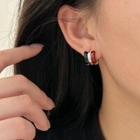 wholesale S925 Sterling Silver Three-Color Drip Earrings for Women, Ins Niche Design, Luxurious Ear Accessories, High-End Feel, New Collection-Sterling silver