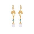 wholesale 925 silver gold-plated new Chinese palace-style Hanfu cheongsam jade earrings with lotus inlaid Hetian jade earrings-0-4