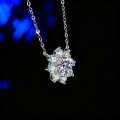 S925 Sterling Silver Cross-Border Moissanite Necklace, 1ct Four-Prong Choker-0-2