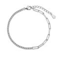 wholesale S925 Sterling Silver INS Style Women's Bracelet with High-End Sense Row Diamond Chain Link Splice Design, Small Luxury Fashion Bracelet-0-4