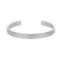 wholesale 990 Sterling Silver Vintage Open-Ended Solid Blessing Character Bangle for Middle-Aged Women Mother's Day Gift-0-4