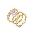 wholesale S925 Silver Moissanite Three-Piece Set Ring for Women, Vintage, Versatile, Fade-Resistant, Best-Selling Wholesale from Source Factory-0-4