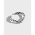 wholesale S925 Sterling Silver 2211 Korean Version Ins Retro Distressed Twist Braided Ring Women's Versatile Personality Silver Band Ring-0-0